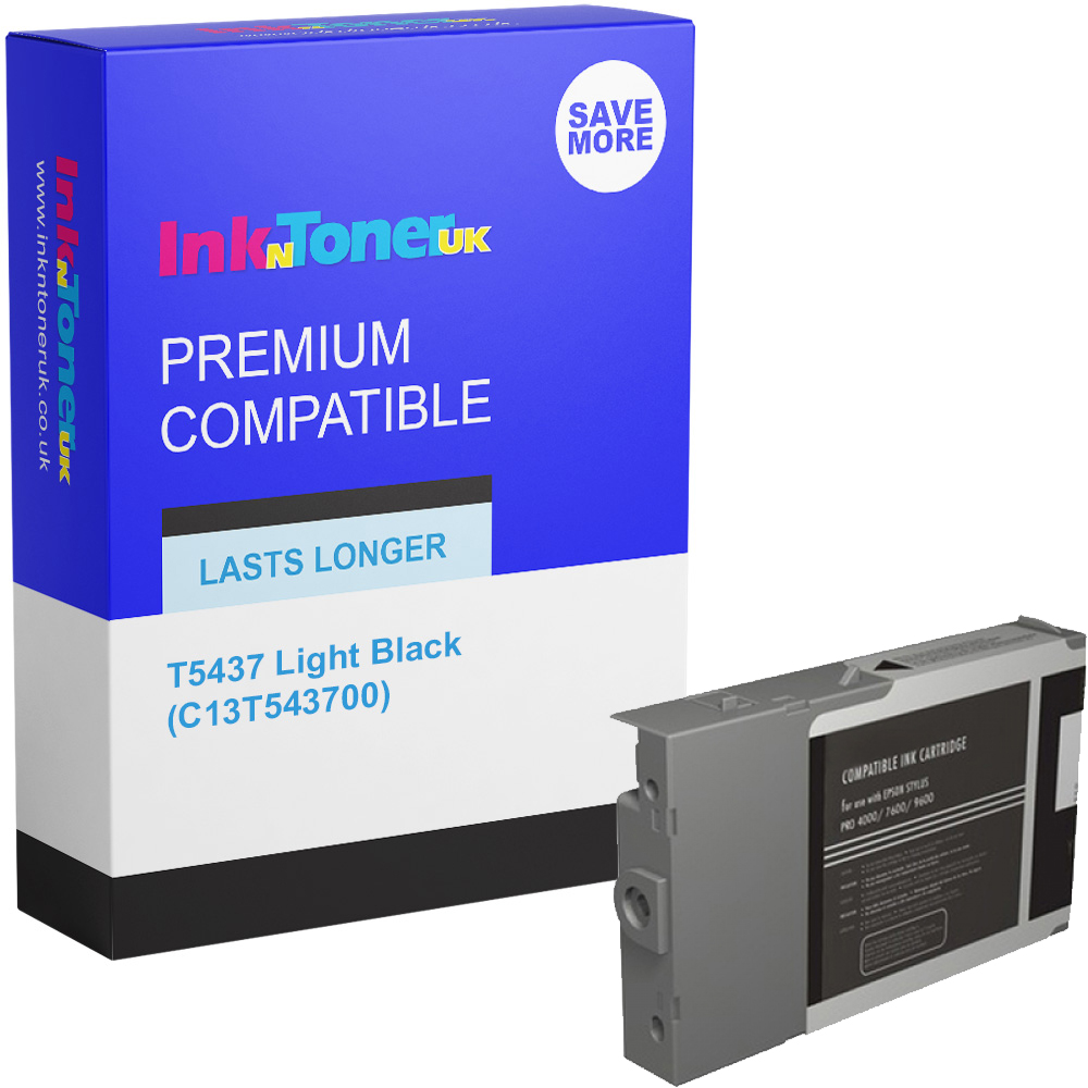 Premium Compatible Epson T5437 Light Black Dye Ink Cartridge (C13T543700)
