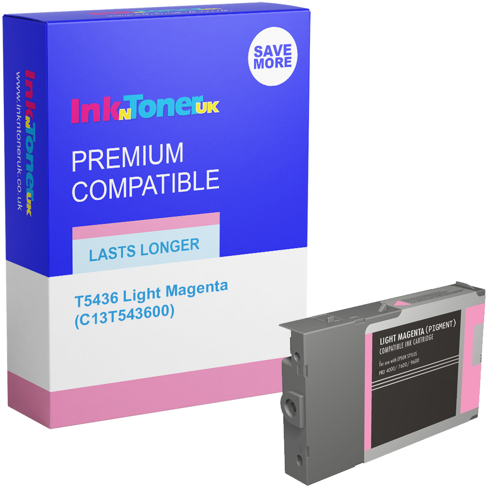 Premium Compatible Epson T5436 Light Magenta Dye Ink Cartridge (C13T543600)