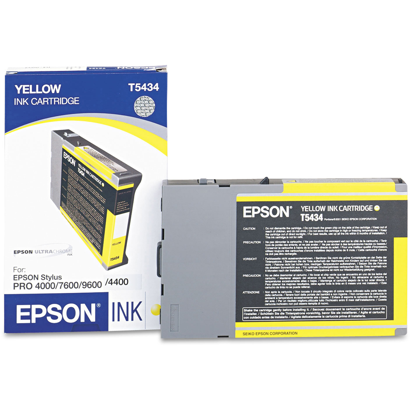 Original Epson T5434 Yellow Ink Cartridge (C13T543400)