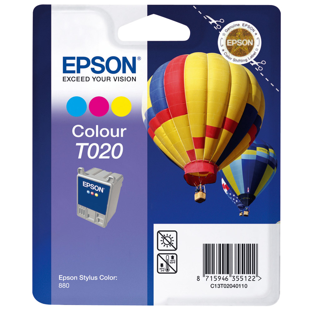 Original Epson T020 Colour Ink Cartridge (C13T02040110)
