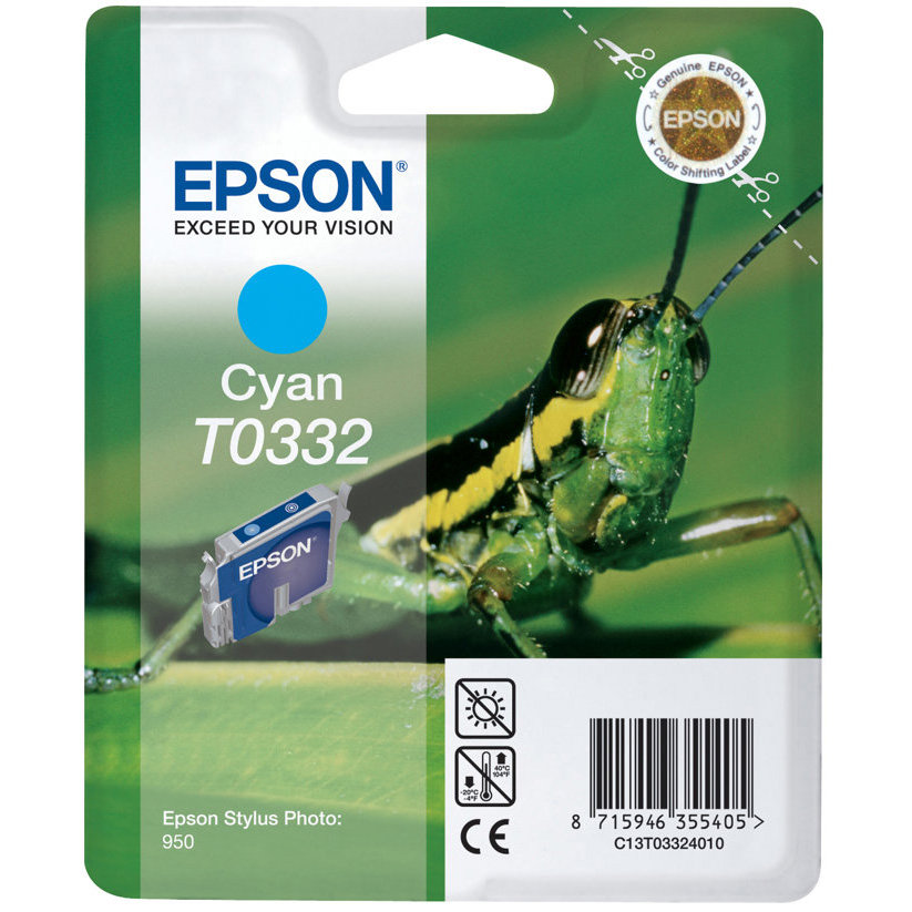 Original Epson T0332 Cyan Ink Cartridge (C13T03324010)