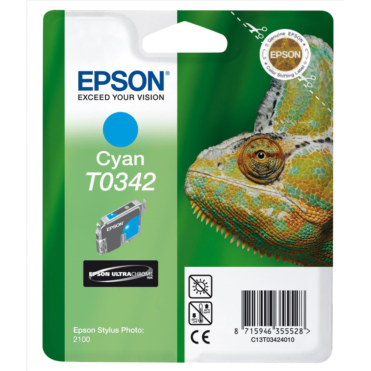 Original Epson T0342 Cyan Ink Cartridge (C13T03424010)