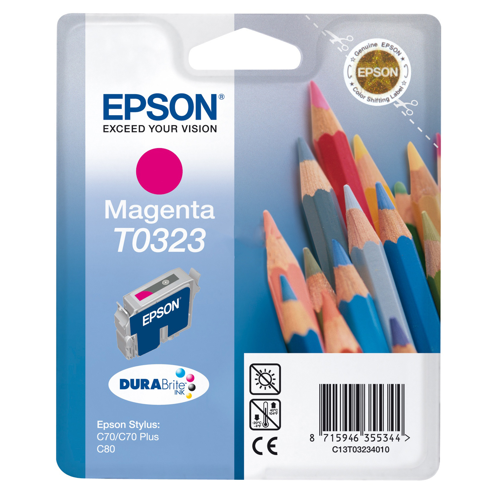 Original Epson T0323 Magenta Ink Cartridge (C13T03234010)