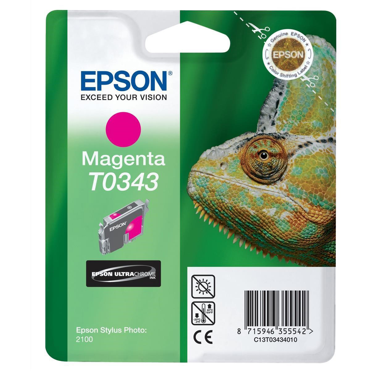 Original Epson T0343 Magenta Ink Cartridge (C13T03434010)