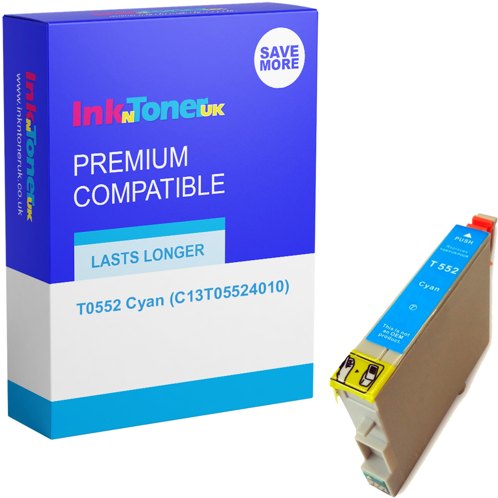 Premium Compatible Epson T0552 Cyan Ink Cartridge (C13T05524010) Duck