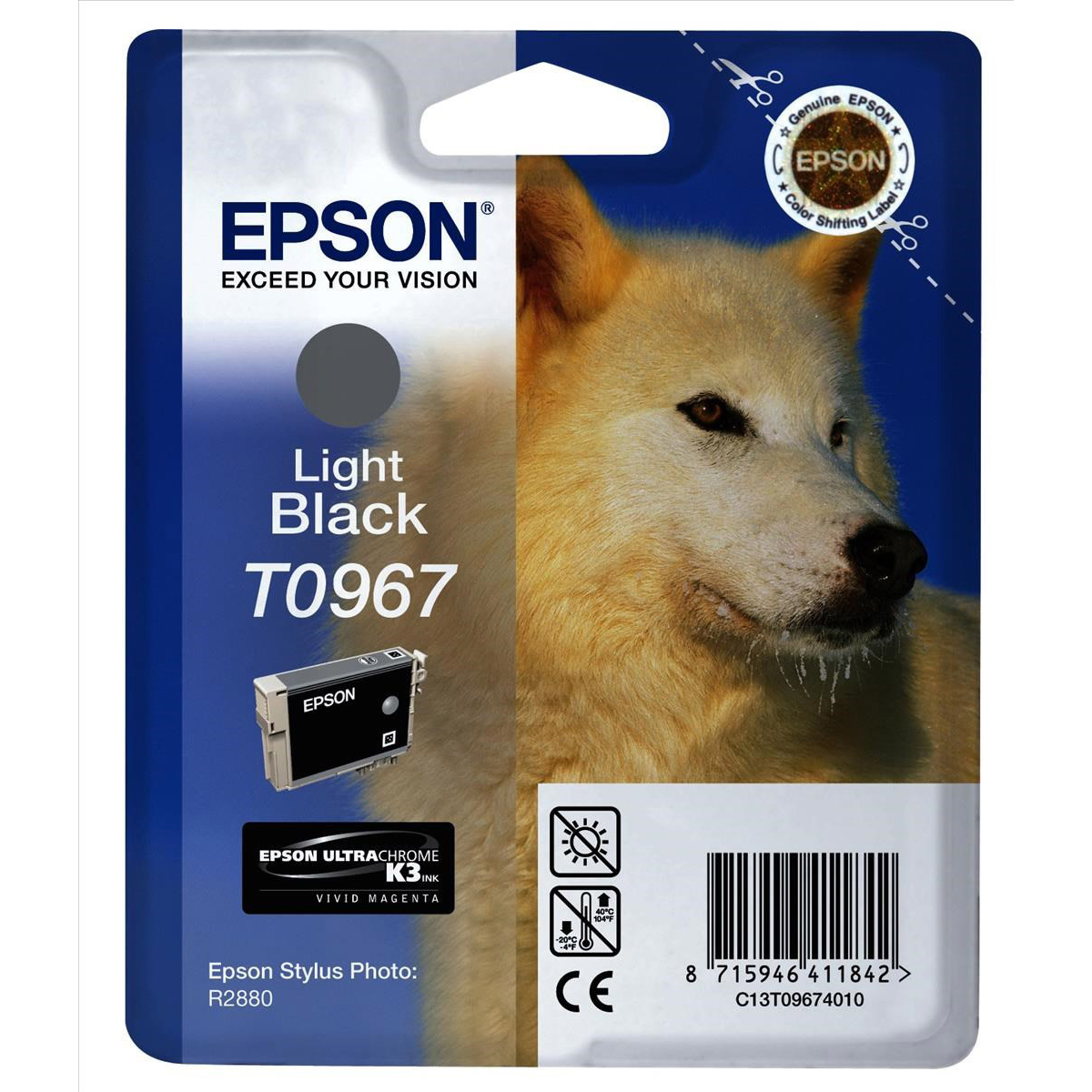 Original Epson T0967 Light Black Ink Cartridge (C13T09674010) Husky