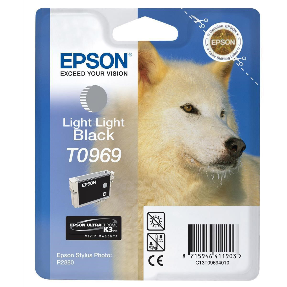 Original Epson T0969 Light Light Black Ink Cartridge (C13T09694010) Husky