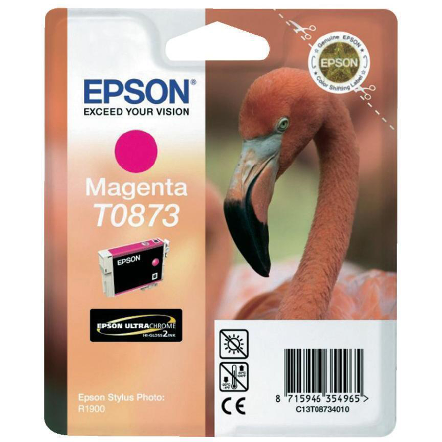 Original Epson T0873 Magenta Ink Cartridge (C13T08734010) Flamingo