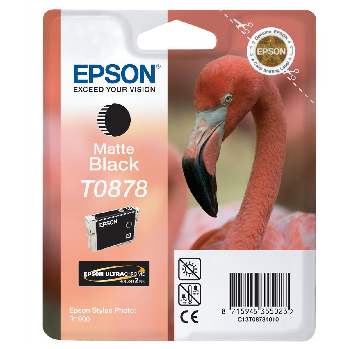 Original Epson T0878 Matte Black Ink Cartridge (C13T08784010) Flamingo