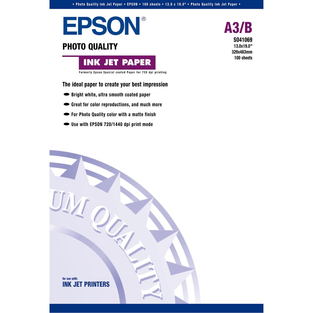 Original Epson S041069 104gsm A3+ Inkjet Paper - 100 Sheets (C13S041069)