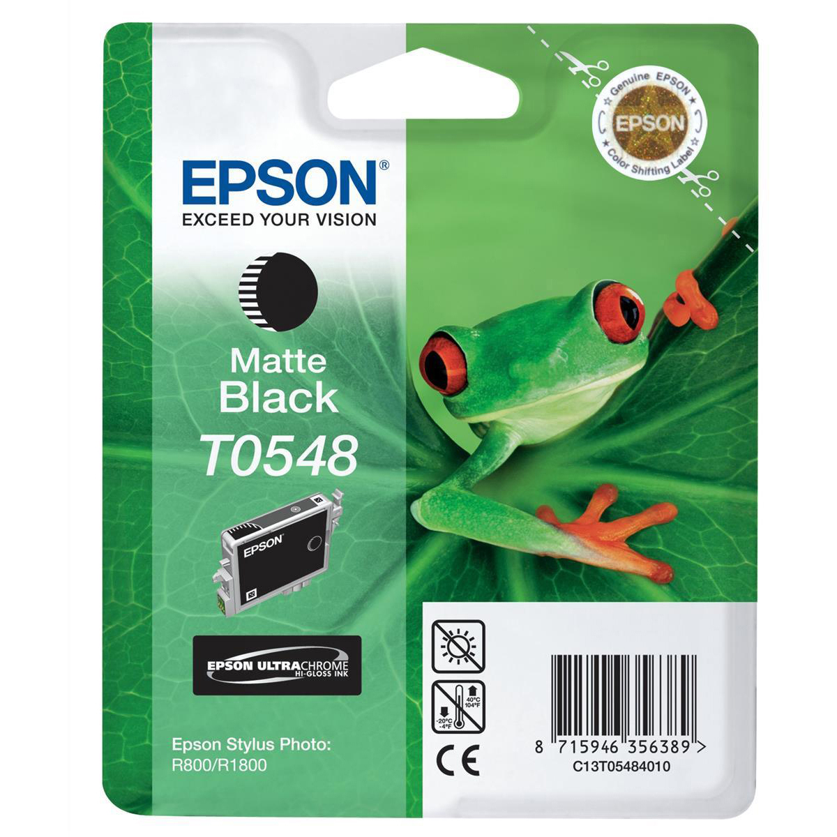 Original Epson T0548 Matte Black Ink Cartridge (C13T05484010) Frog