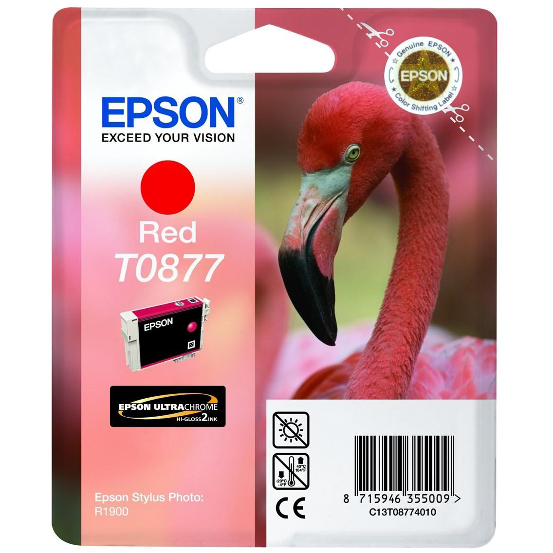 Original Epson T0877 Red Ink Cartridge (C13T08774010) Flamingo