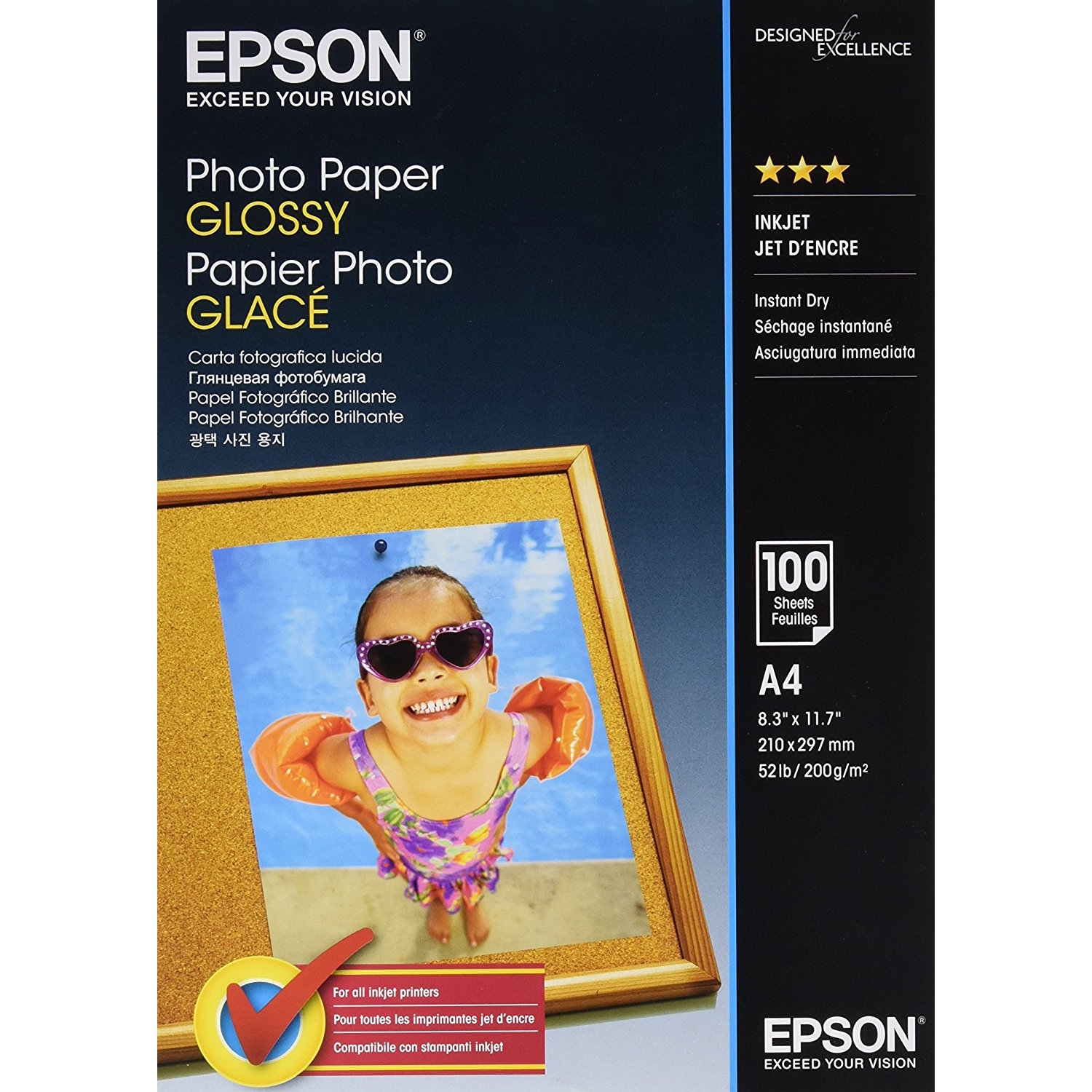 Original Epson S042540 200gsm A4 Photo Paper - 100 Sheets (C13S042540)