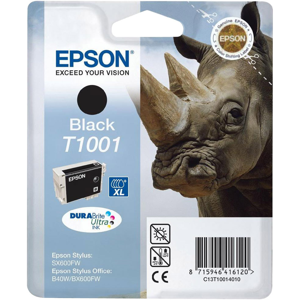 Original Epson T1001 Black High Capacity Ink Cartridge (C13T10014010) Rhino