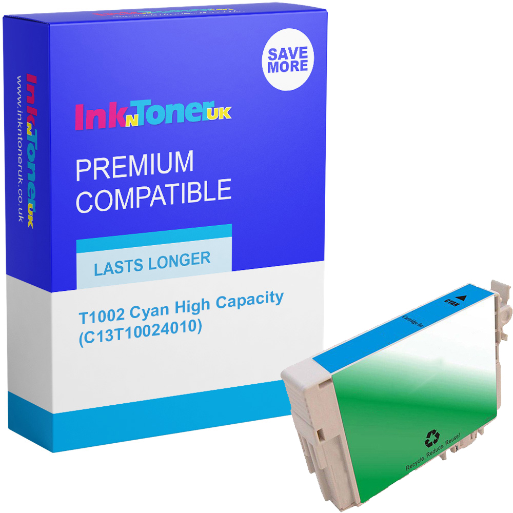 Premium Compatible Epson T1002 Cyan High Capacity Ink Cartridge (C13T10024010) Rhino