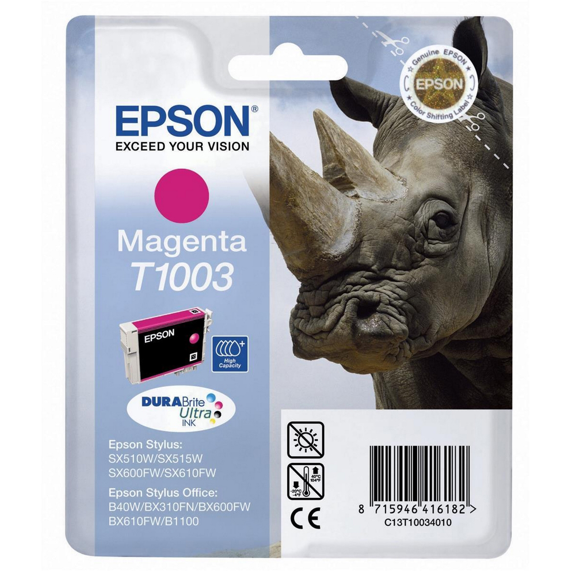 Original Epson T1003 Magenta High Capacity Ink Cartridge (C13T10034010) Rhino
