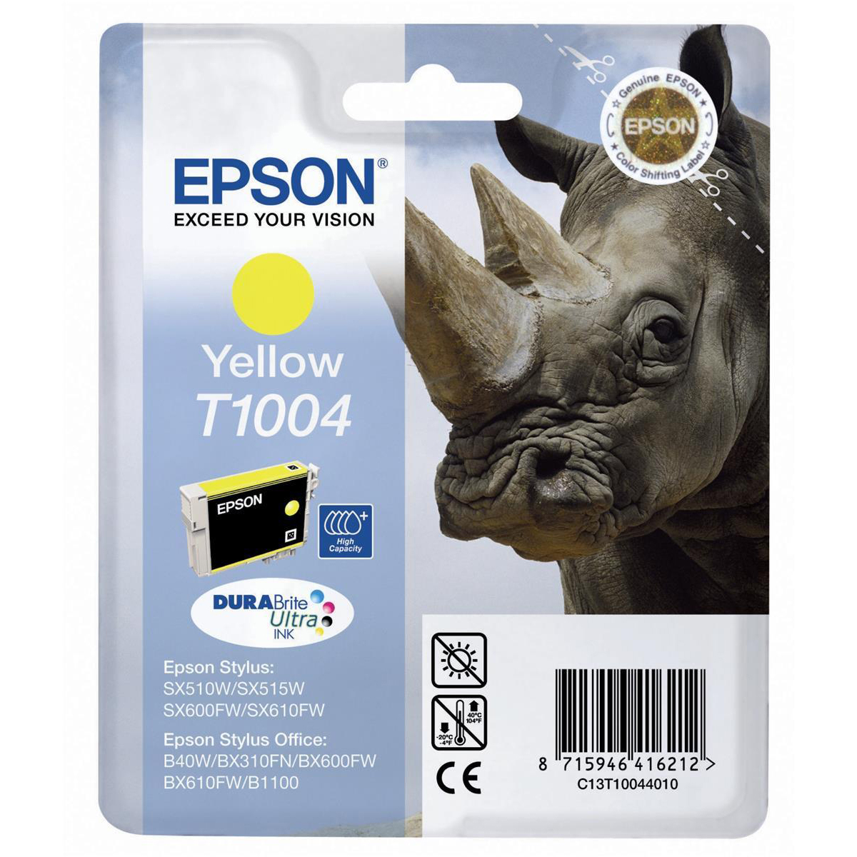 Original Epson T1004 Yellow High Capacity Ink Cartridge (C13T10044010) Rhino