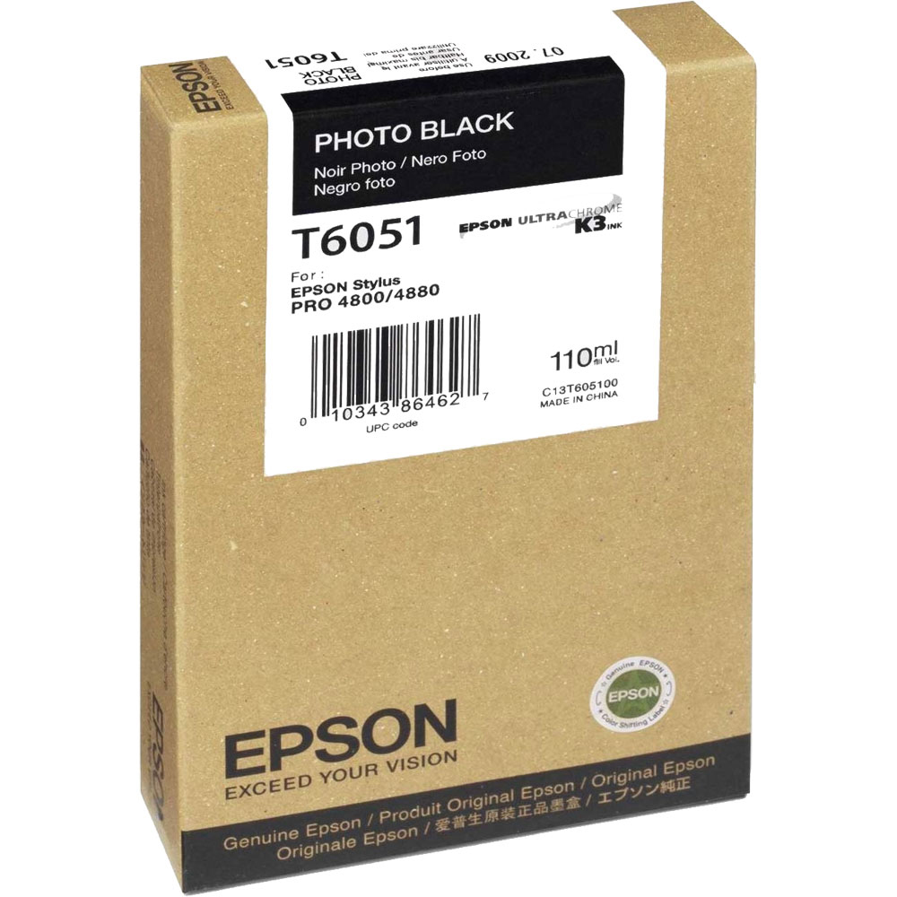Original Epson T6051 Photo Black Ink Cartridge (C13T605100)