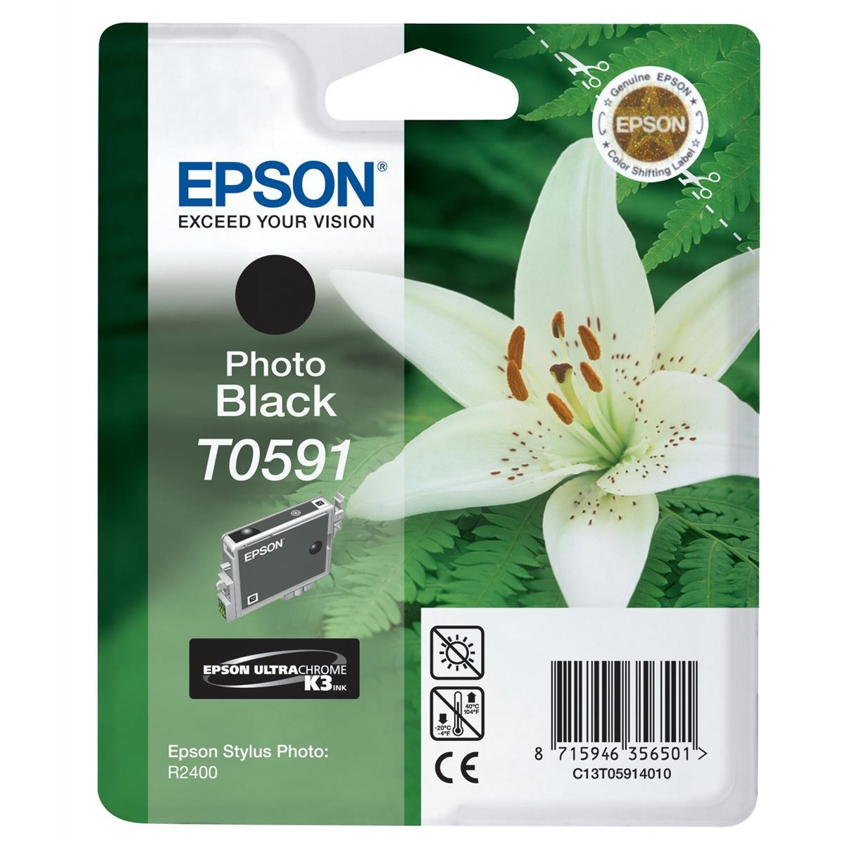 Original Epson T0591 Black Ink Cartridge (C13T05914010) Lily