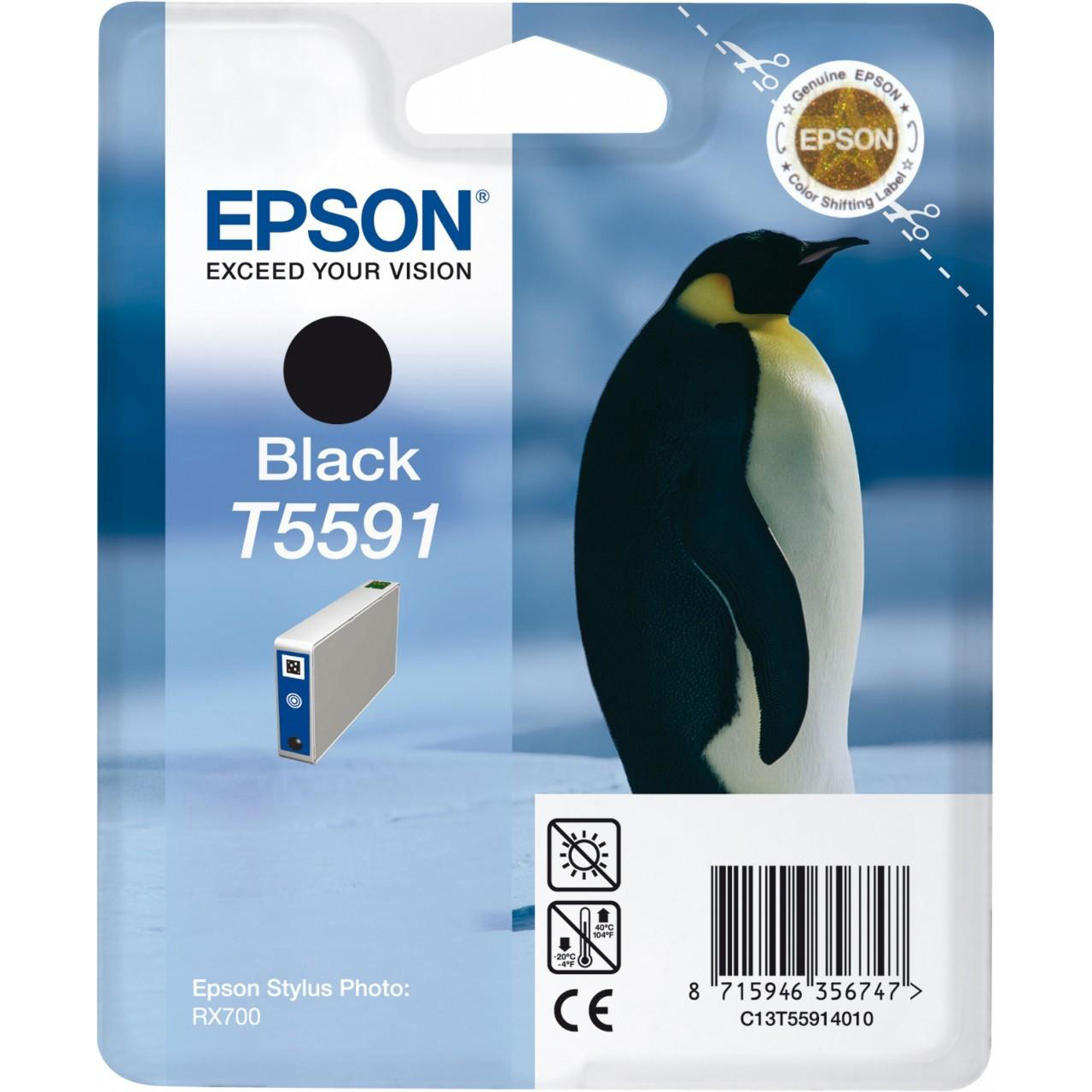 Original Epson T5591 Black Ink Cartridge (C13T55914010) Penguin