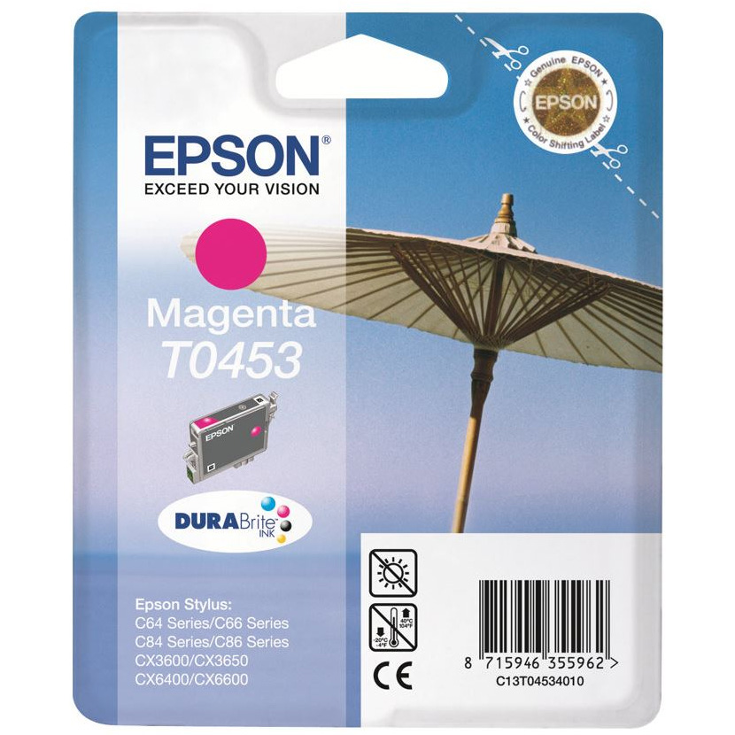 Original Epson T0453 Magenta Ink Cartridge (C13T04534010) Parasol