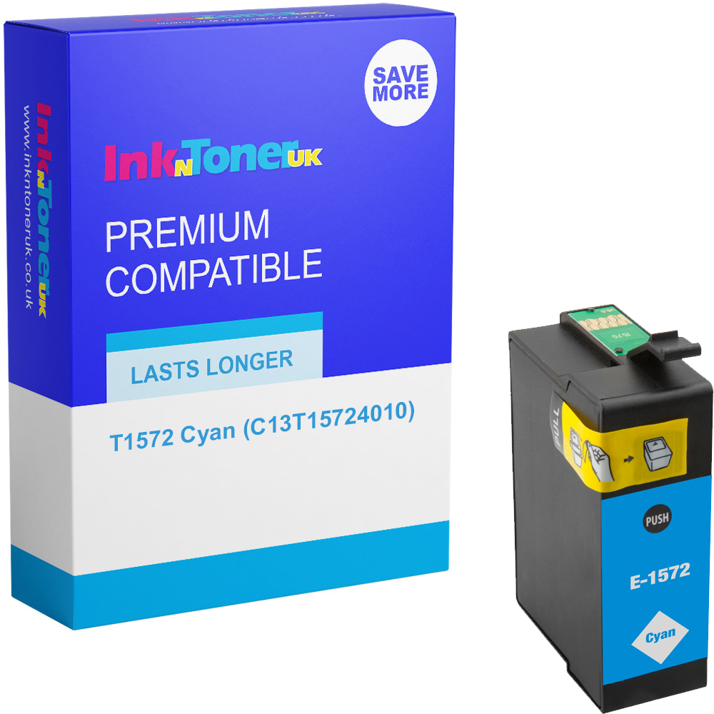 Premium Compatible Epson T1572 Cyan Ink Cartridge (C13T15724010) Turtle