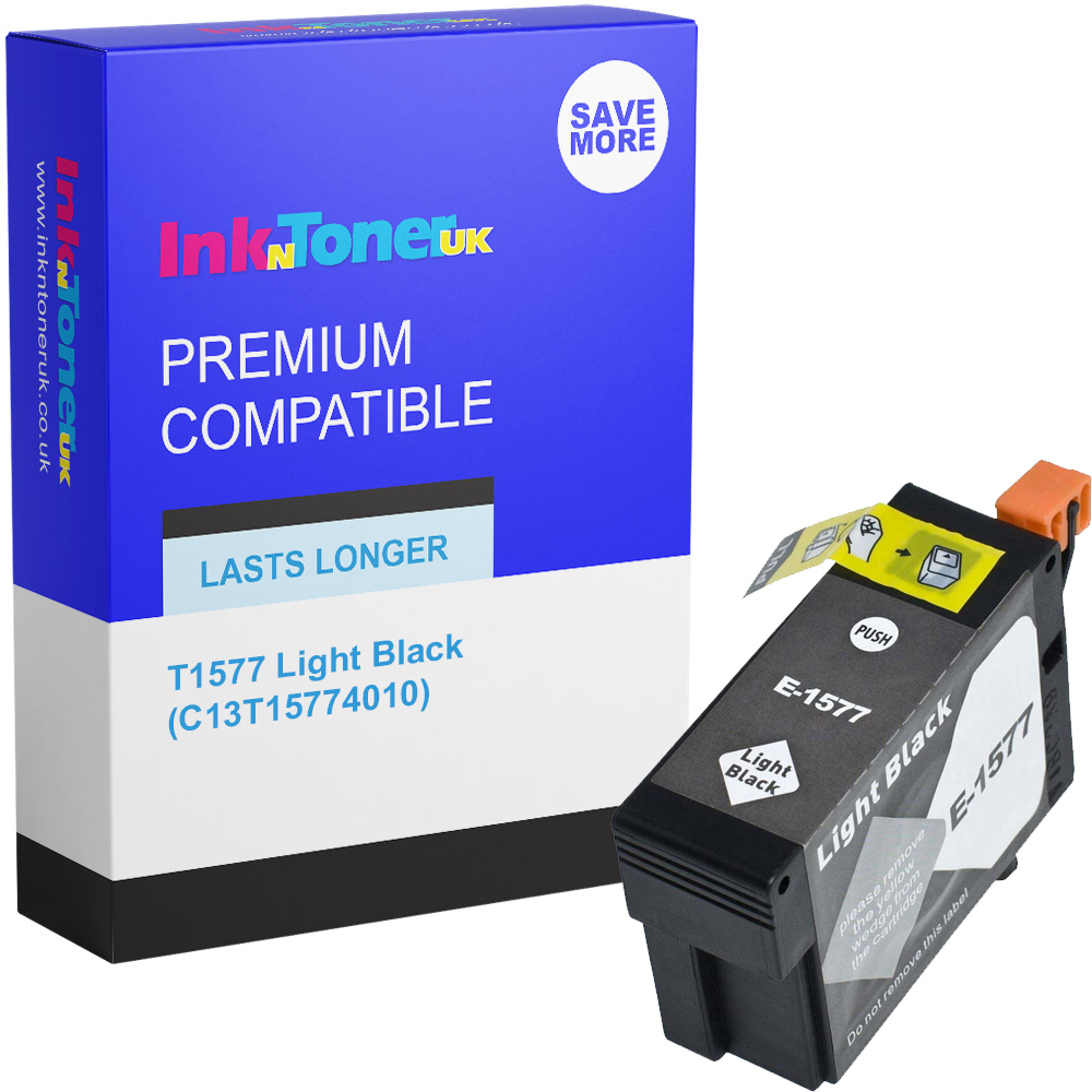 Premium Compatible Epson T1577 Light Black Ink Cartridge (C13T15774010) Turtle