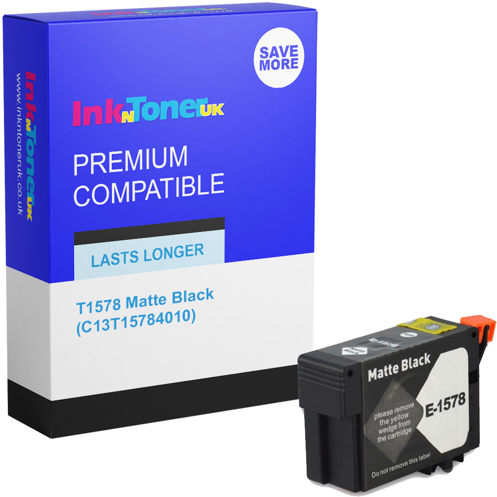 Premium Compatible Epson T1578 Matte Black Ink Cartridge (C13T15784010) Turtle