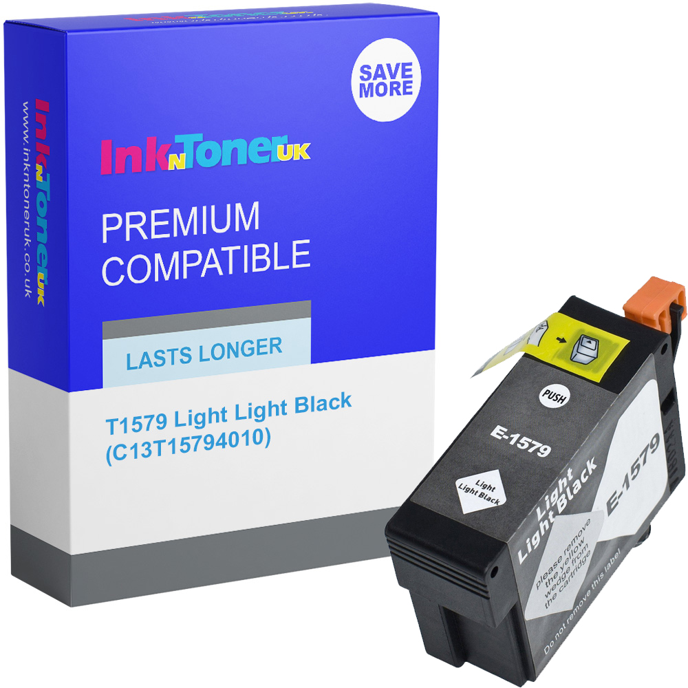 Premium Compatible Epson T1579 Light Light Black Ink Cartridge (C13T15794010) Turtle
