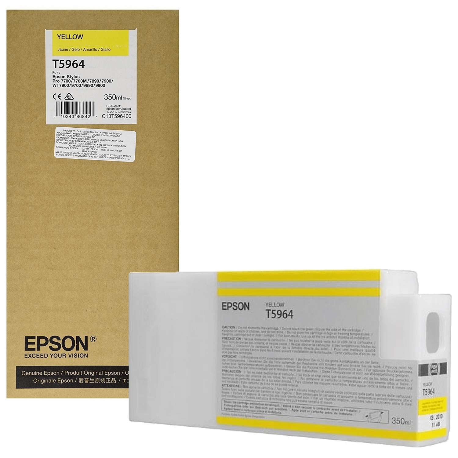 Original Epson T5964 Yellow Ink Cartridge (C13T596400)