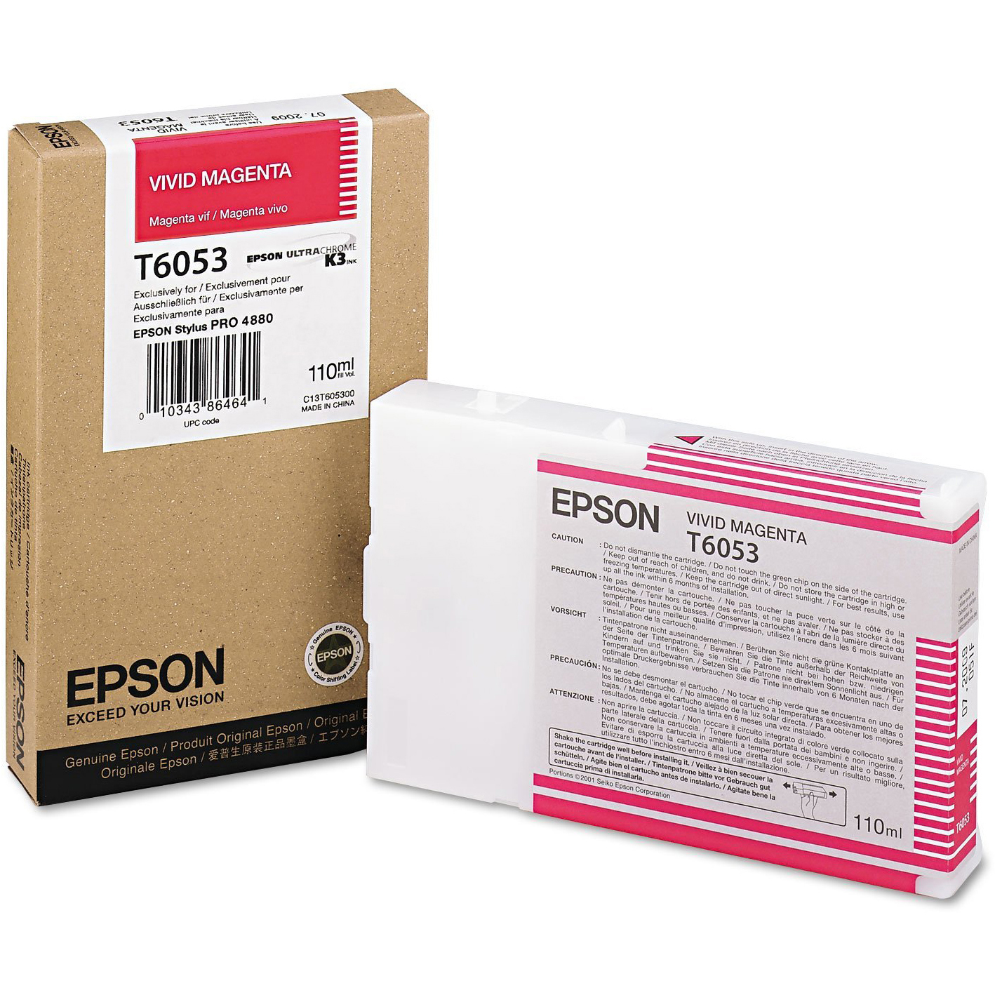 Original Epson T6053 Vivid Magenta Ink Cartridge (C13T605300)