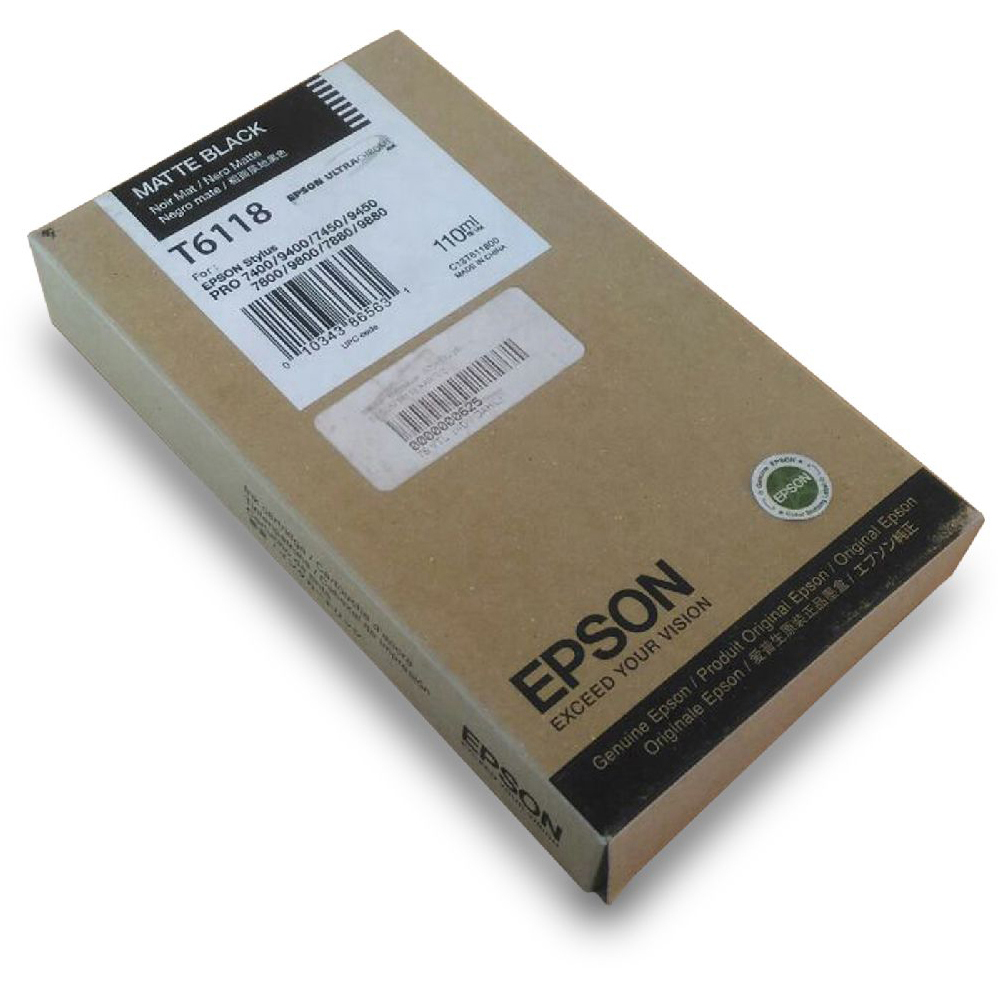 Original Epson T6118 Matte Black Ink Cartridge (C13T611800)