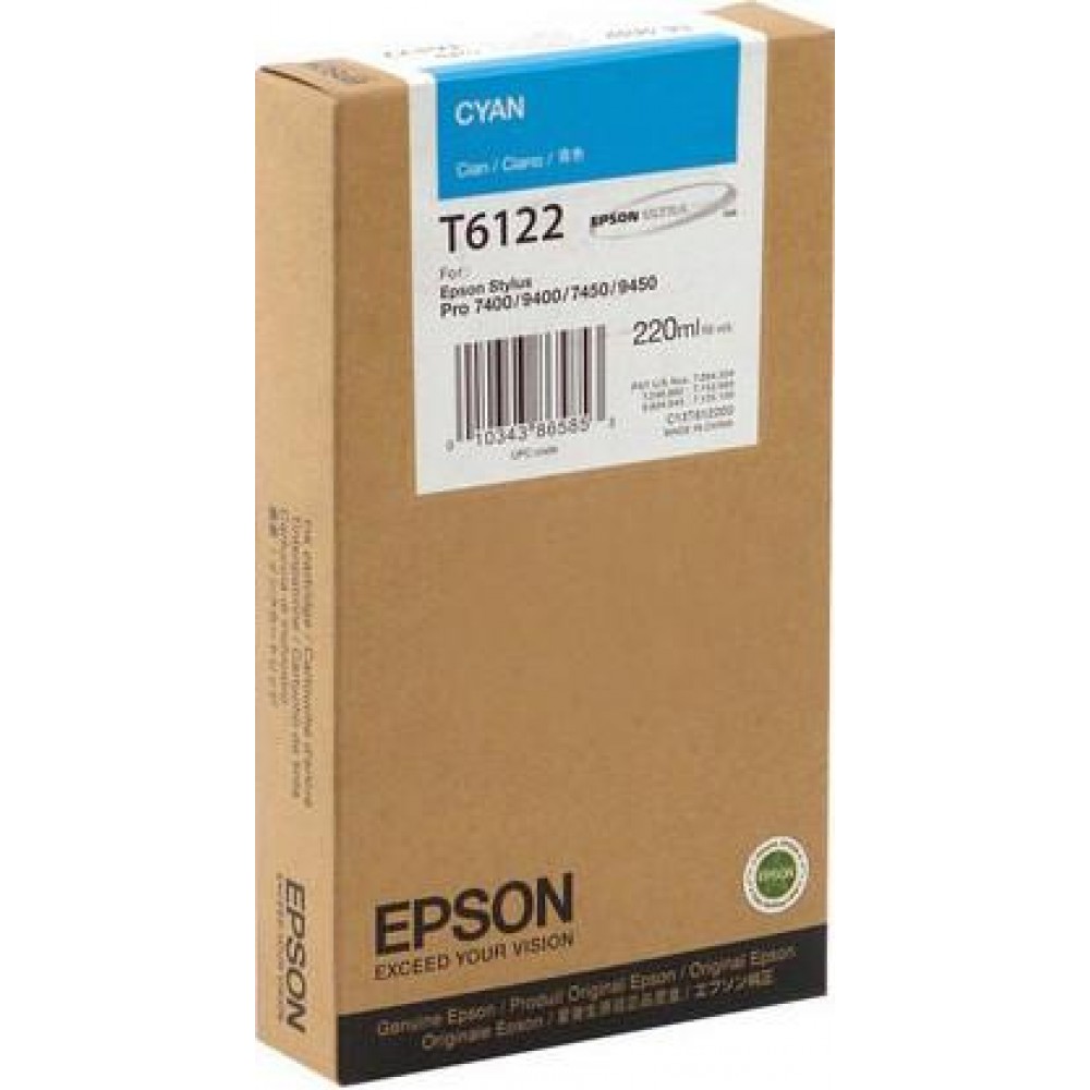 Original Epson T6122 Cyan High Capacity Ink Cartridge (C13T612200)