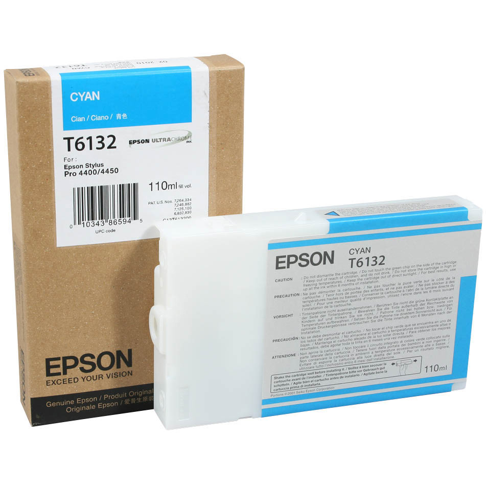 Original Epson T6132 Cyan Ink Cartridge (C13T613200)