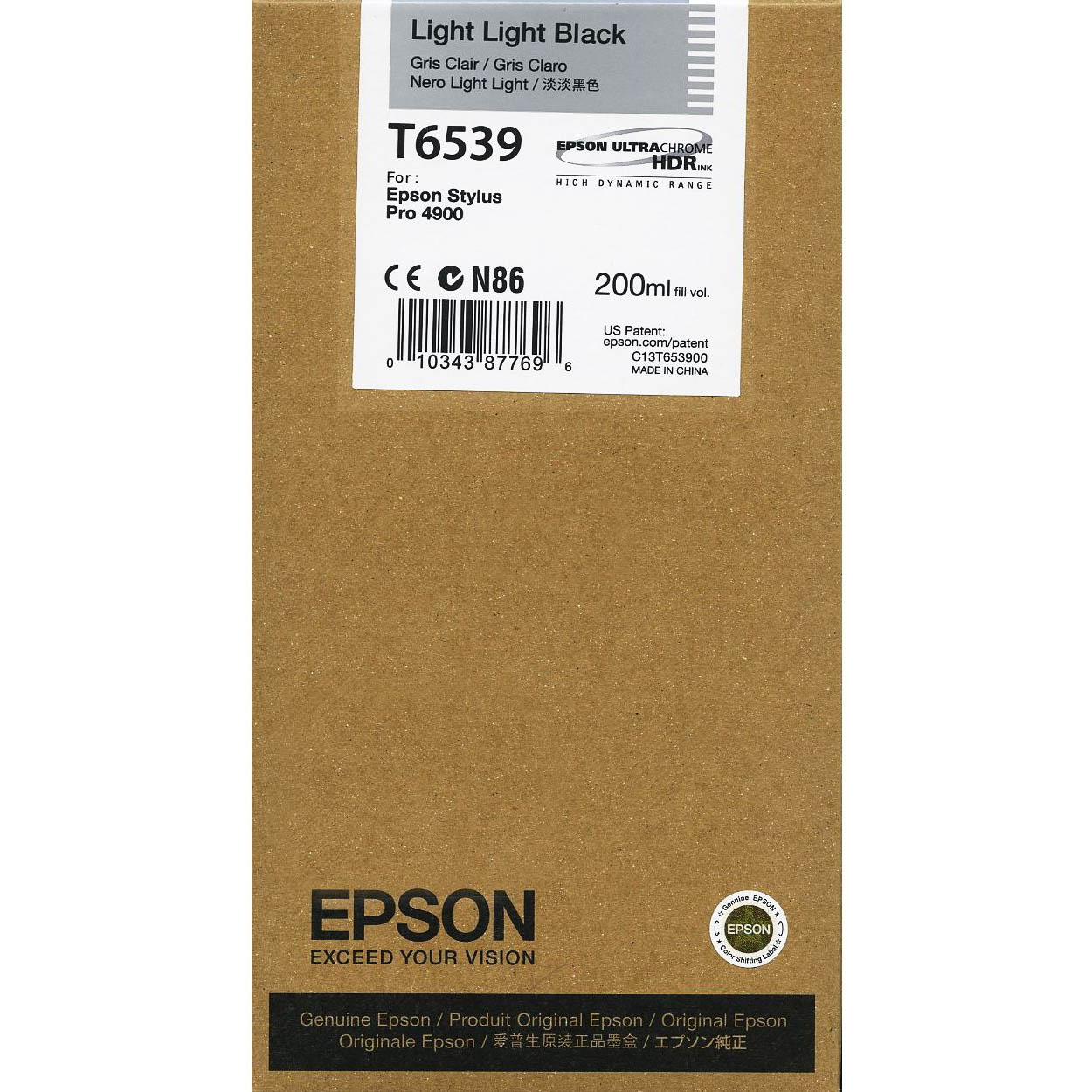 Original Epson T6539 Light Light Black Ink Cartridge (C13T653900)