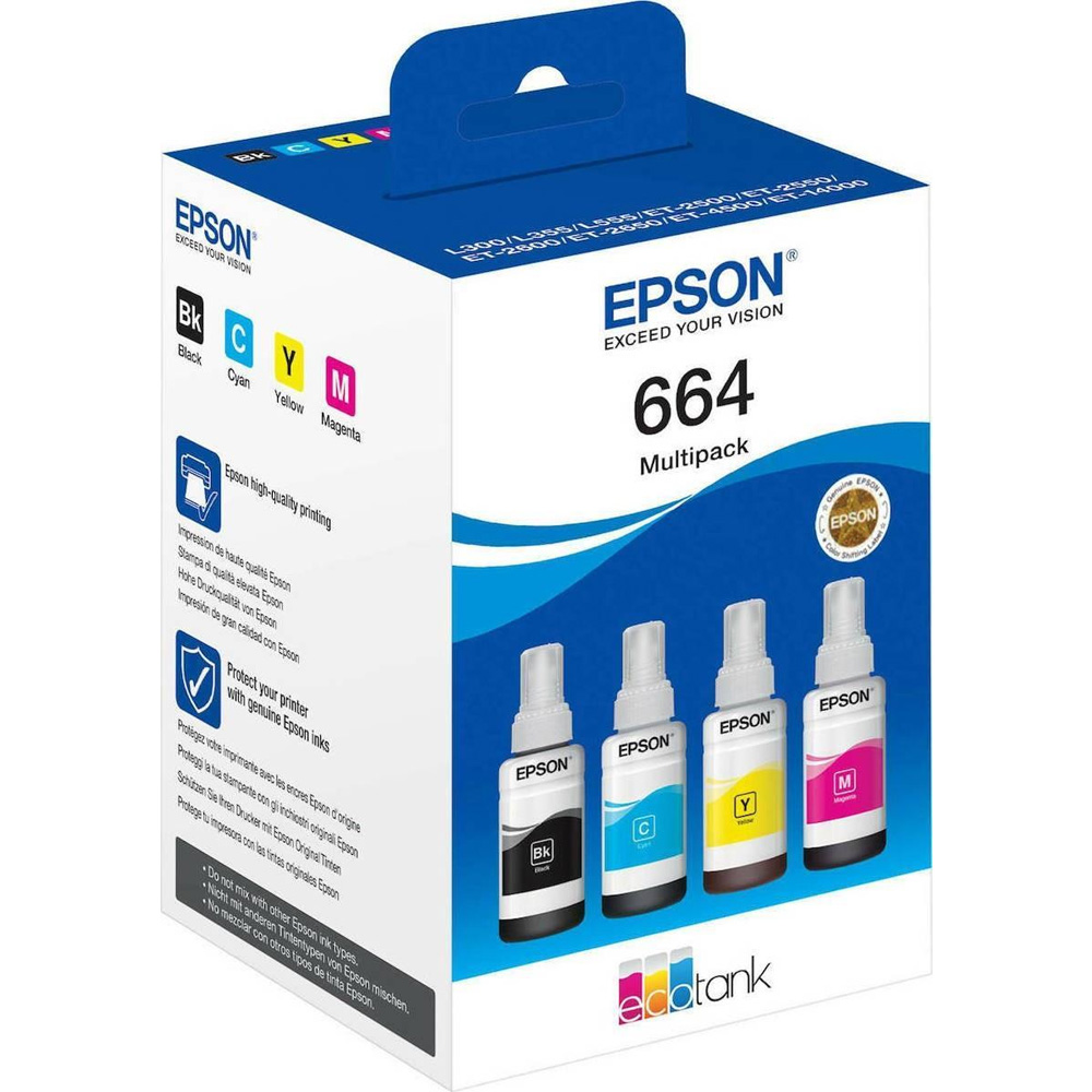 Original Epson 664 CMYK Multipack Ink Bottles (C13T664640)