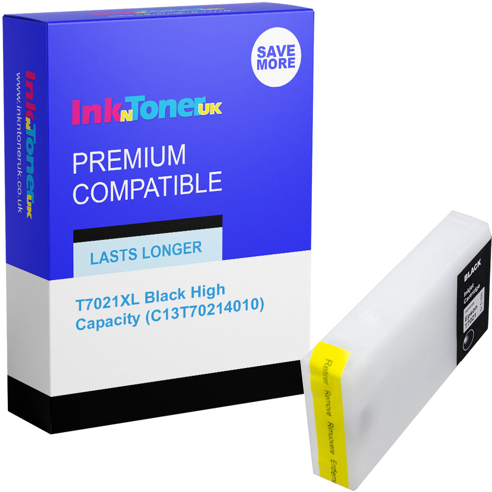 Premium Compatible Epson T7021XL Black High Capacity Ink Cartridge (C13T70214010)