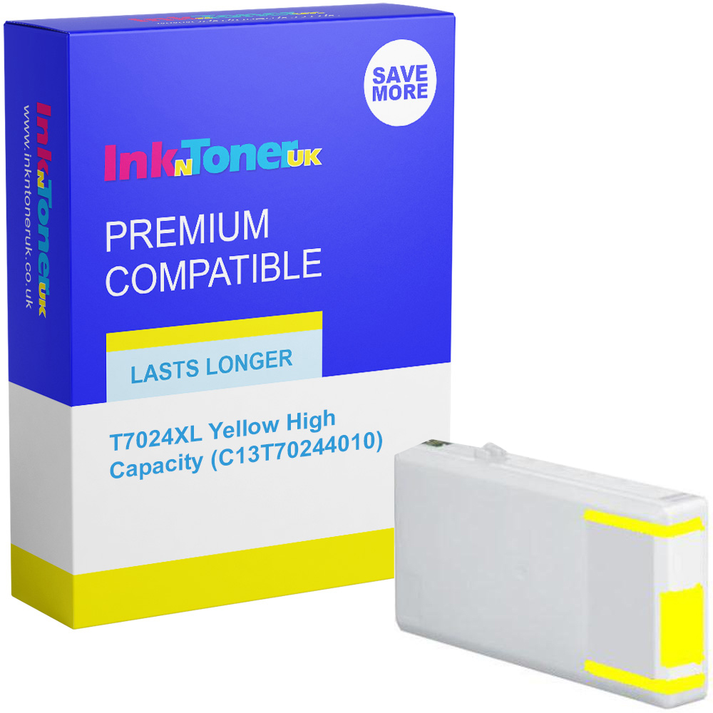 Premium Compatible Epson T7024XL Yellow High Capacity Ink Cartridge (C13T70244010)