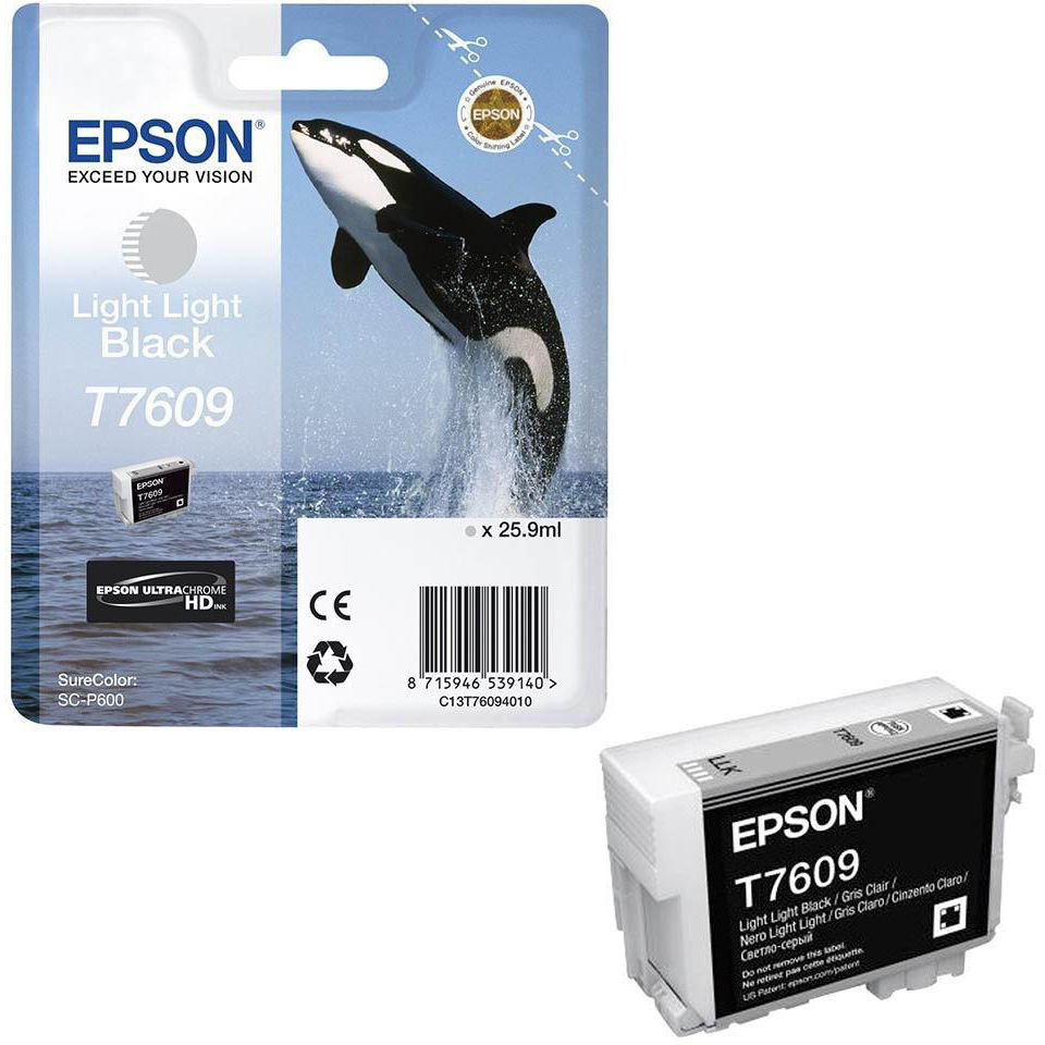 Original Epson T7609 Light Light Black Ink Cartridge (C13T76094010) Killer Whale