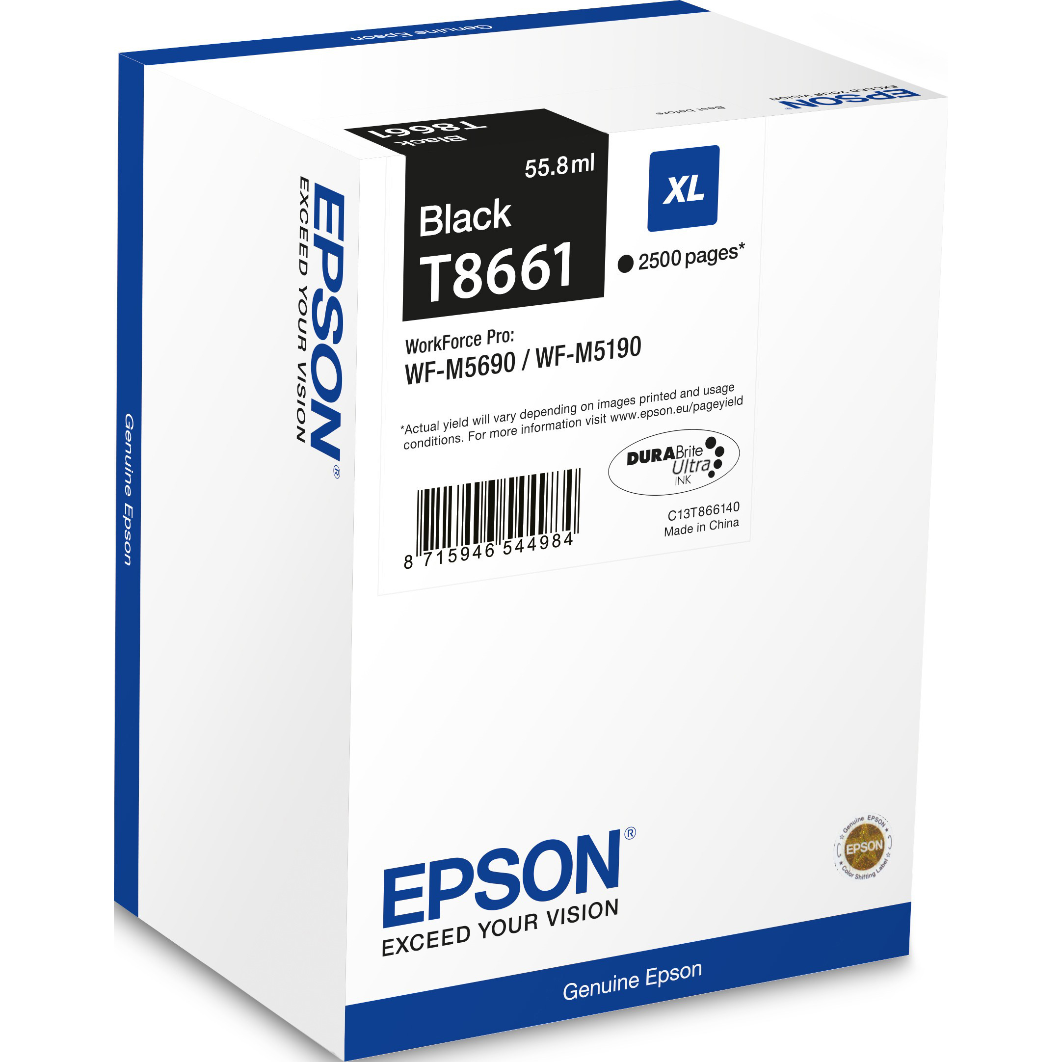 Original Epson T8661 XL Black High Capacity Ink Cartridge (C13T866140)