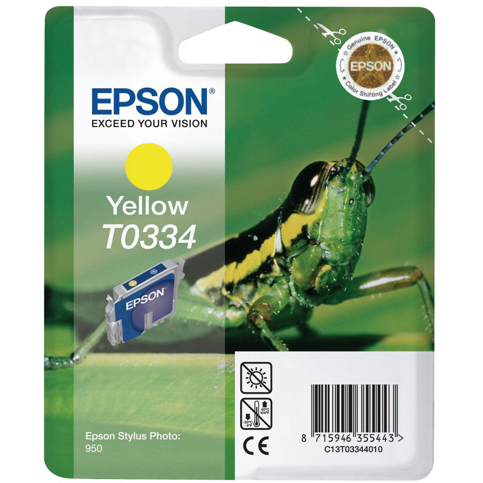 Original Epson T0334 Yellow Ink Cartridge (C13T03344010)