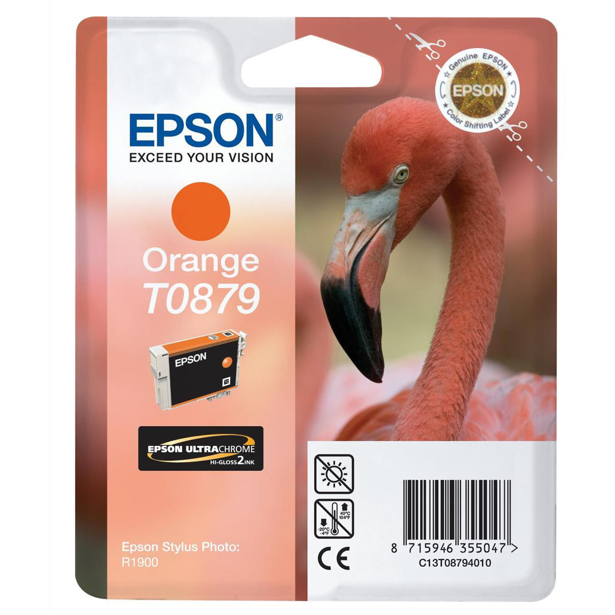 Original Epson T0879 Orange Ink Cartridge (C13T08794010) Flamingo