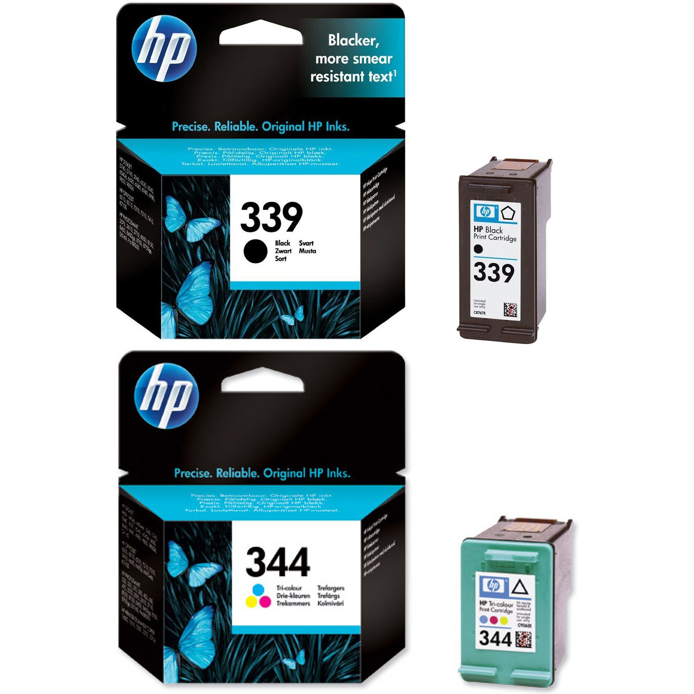 Original HP 339 / 344 Black & Colour Combo Pack Ink Cartridges (C8767EE & C9363EE)