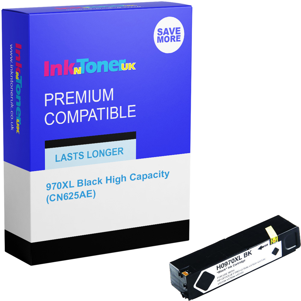 Premium Compatible HP 970XL Black High Capacity Ink Cartridge (CN625AE)