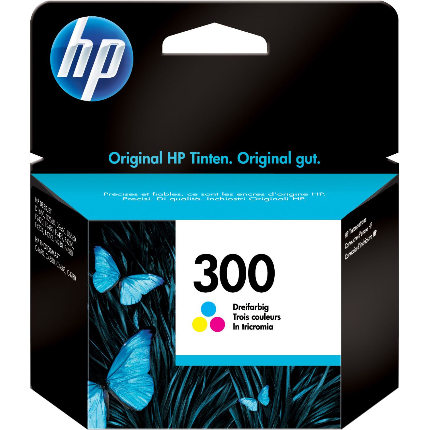 Original HP 300 Colour Ink Cartridge (CC643EE)