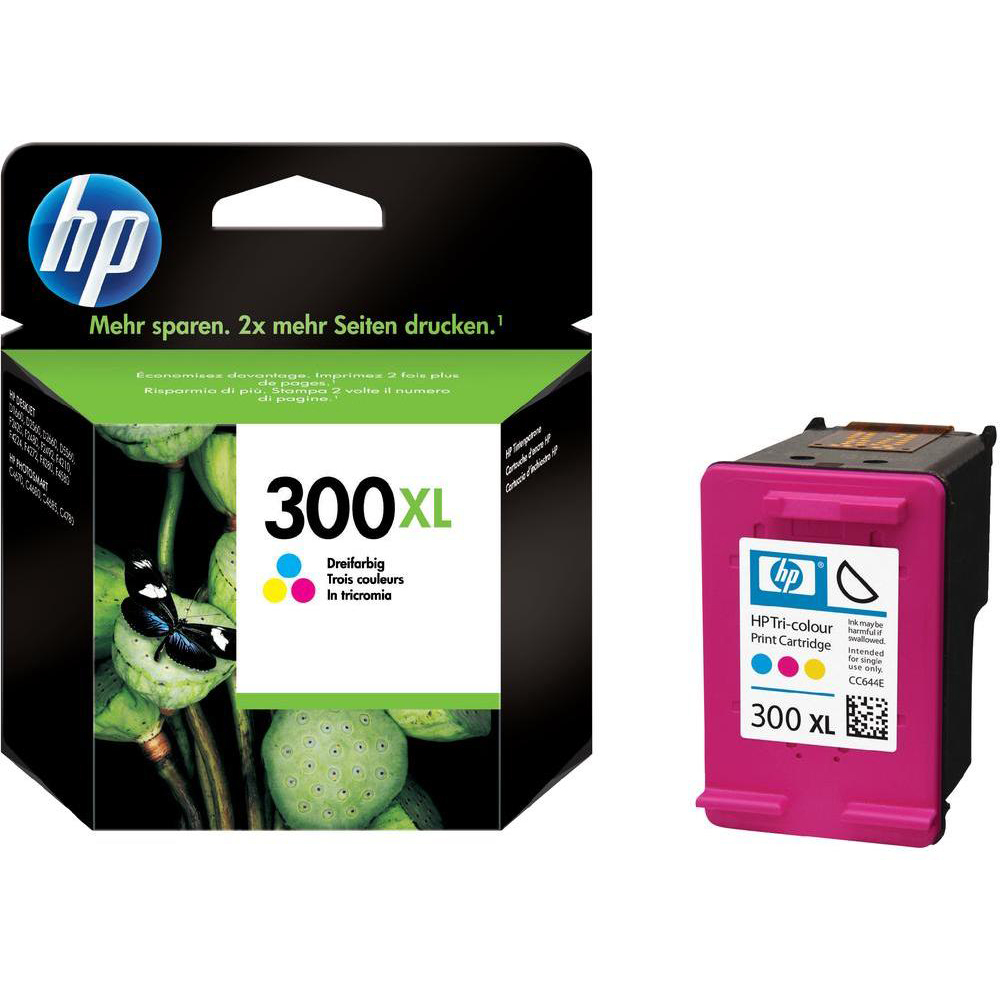 Original HP 300XL Colour High Capacity Ink Cartridge (CC644EE)