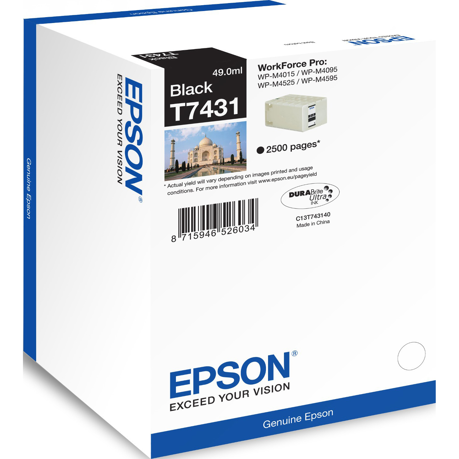 Original Epson T7431 Black Ink Cartridge (C13T74314010)