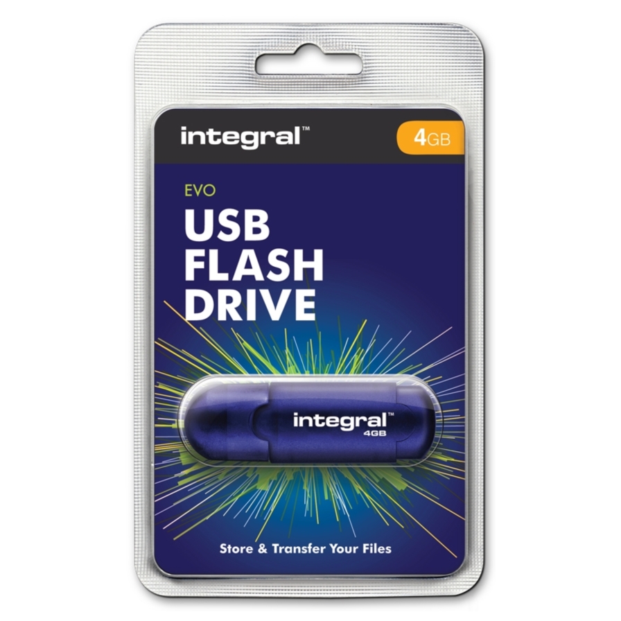 Original Integral EVO 4GB USB 2.0 Flash Drive (INFD4GBEVOBL)