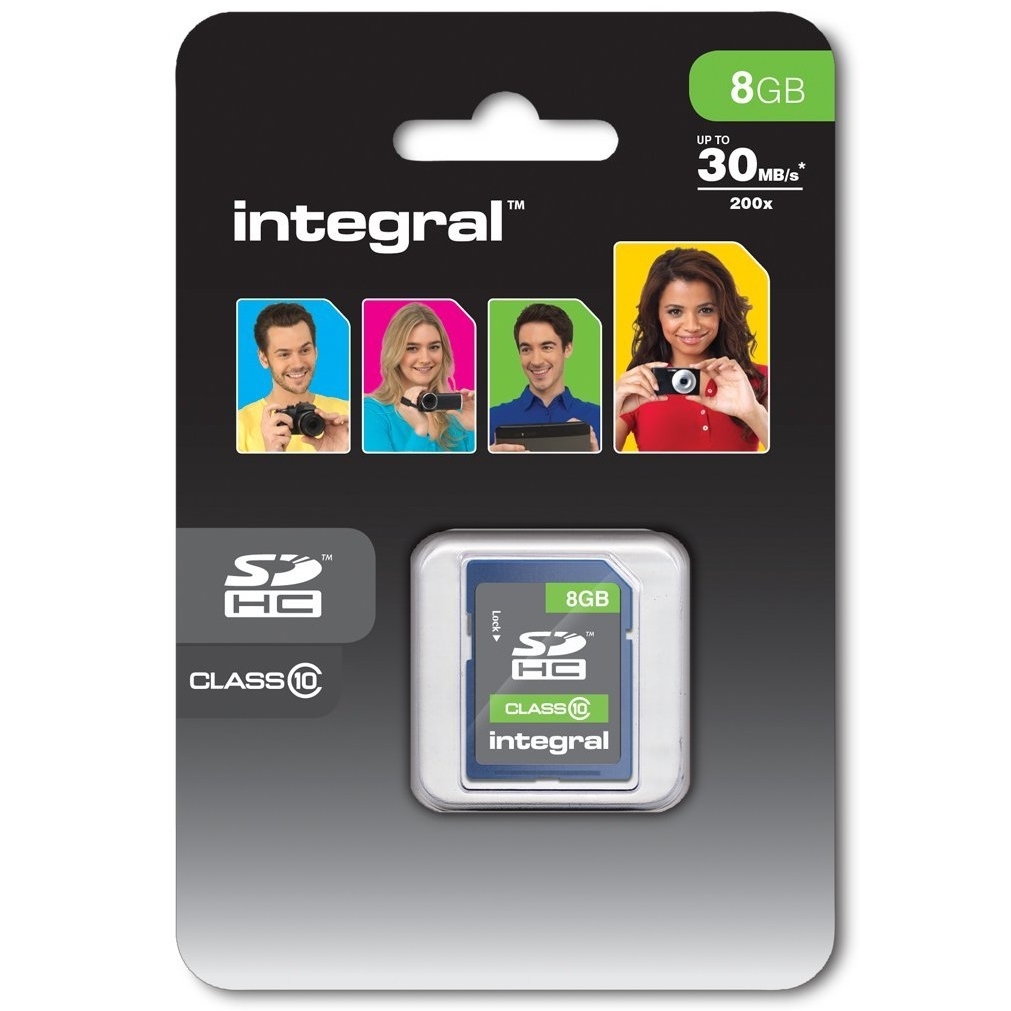 Original Integral UltimaPro Class 10 8GB SDHC Memory Card (INSDH8G10-20)