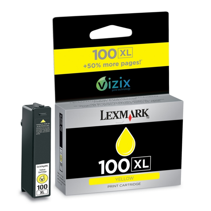 Original Lexmark 100XL Yellow High Capacity Ink Cartridge (14N1071E)